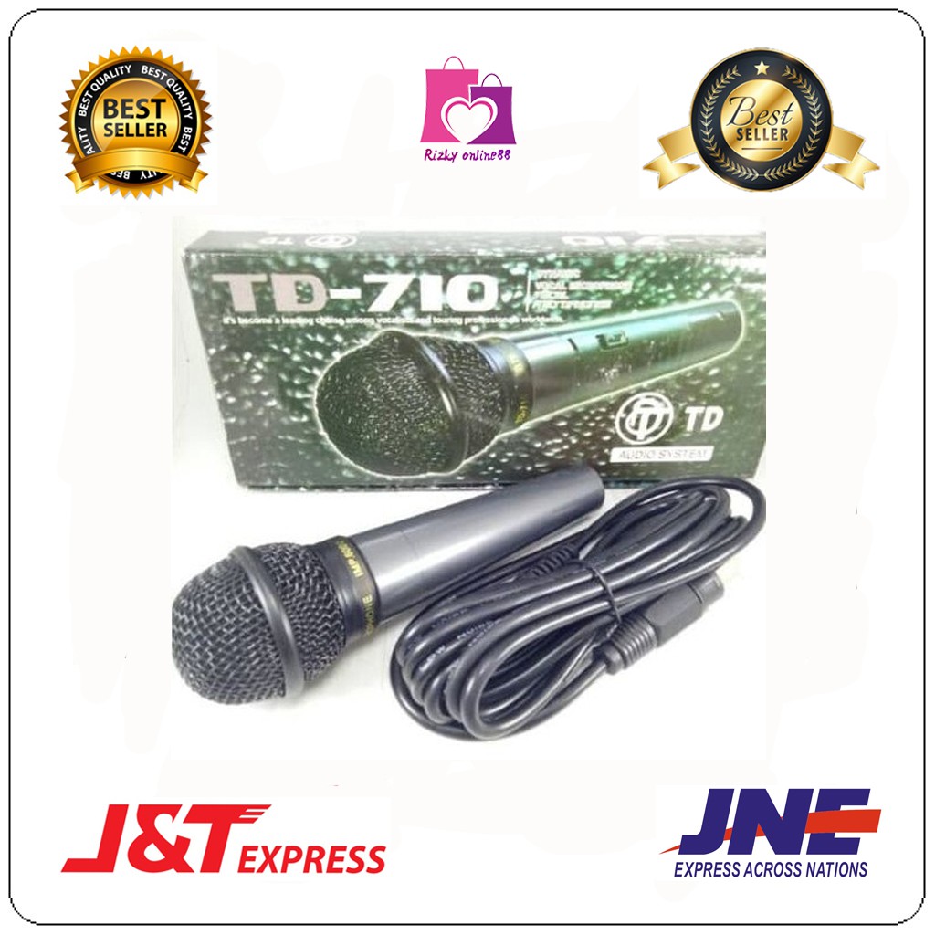 Rizkyonline88 mic karaoke , mic kabel , microphone twindog TD-710