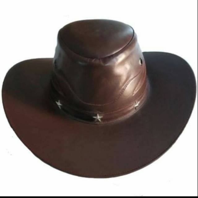 TOPI KOBOY KULIT ASLI/TOPI KOBOI KULIT ASLI/TOPI KOWBOY KULIT ASLI SAPI
