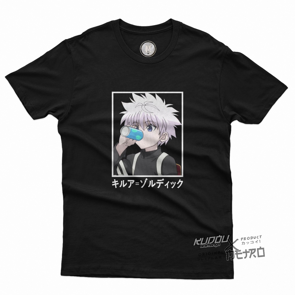 Tshirt Killua Zoldyck Chibi Black HxH Character Anime