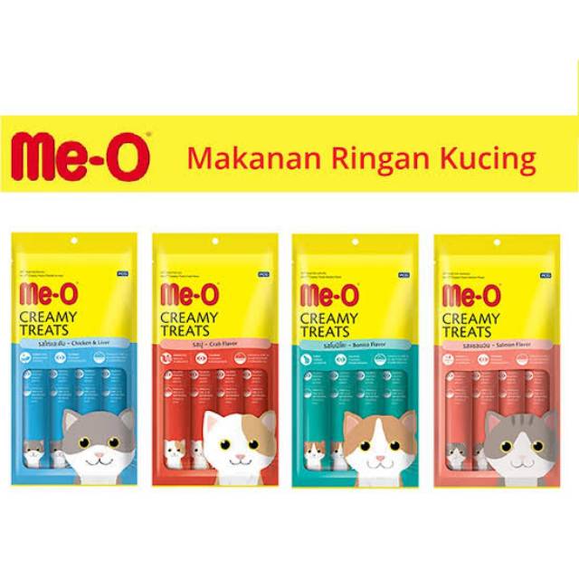 1 pack Me-o MEO CREAMY TREATS SALMON-CRAB-CHICKEN-BONITO