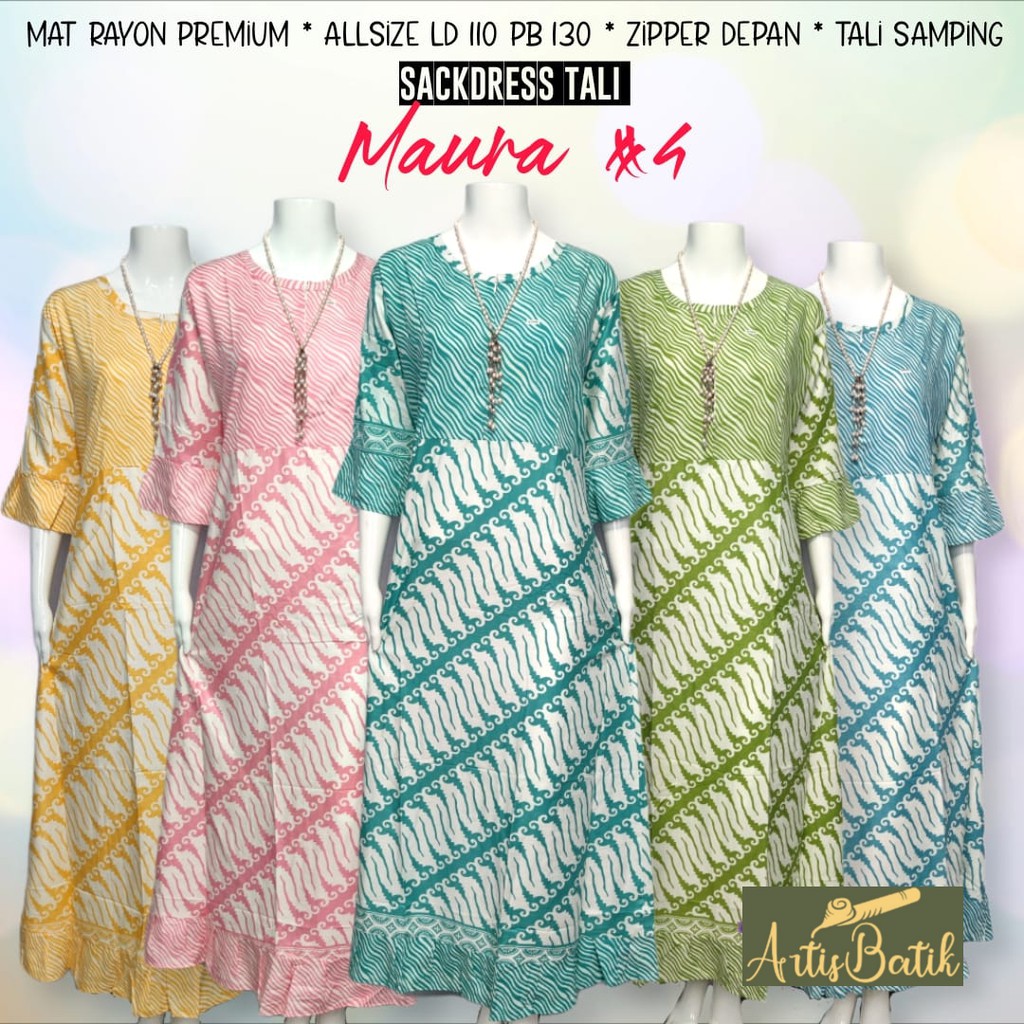 DASTER MAURA #4 TALI PINGGANG BAJU TIDUR RAYON WARNA SOFT JUMBO LD 110 XXXL BUSUI FRIENDLY PIYAMA DA