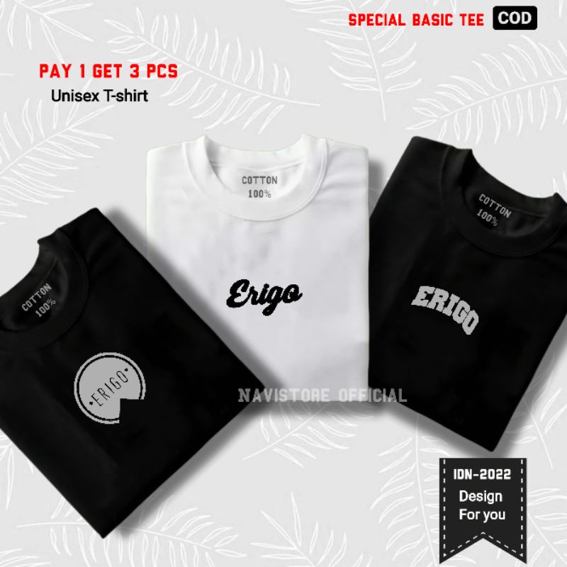 PROMO PAY 1 OR 3 PCS / Baju Kaos Distro - Kaos Pria Wanita Lengan Pendek Bahan Cotton - Kaos Cowok C