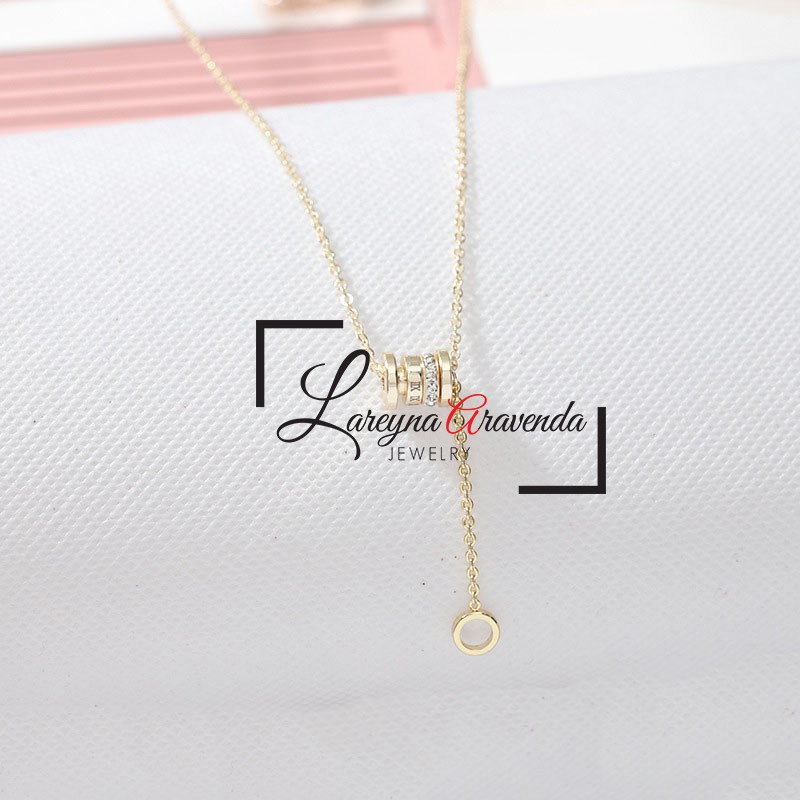 Kalung &amp; Liontin Wanita Titanium Model Crystal Tube KT005