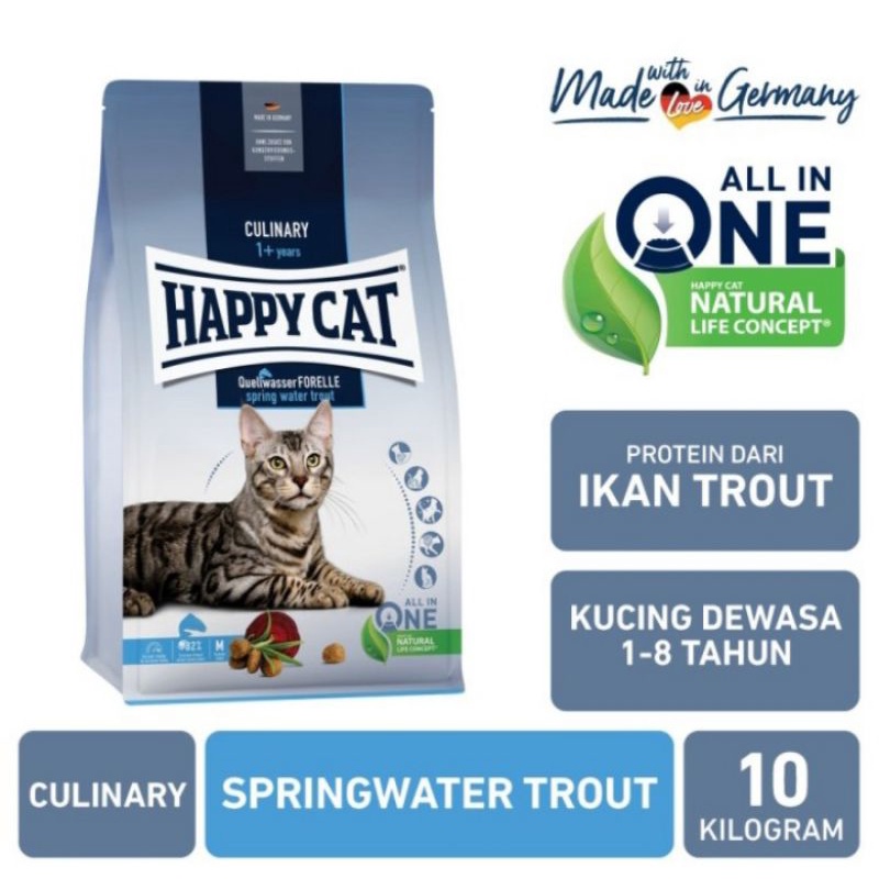 happy cat springwater trout 10kg makanan kucing dewasa