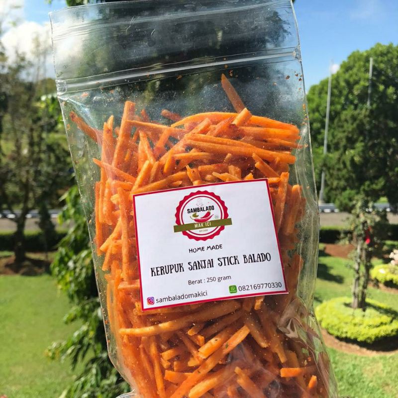 

KERIPIK / KERUPUK SANJAI STICK BALADO / KARUPUAK TUNJUAK BALADO KHAS BUKITTINGGI