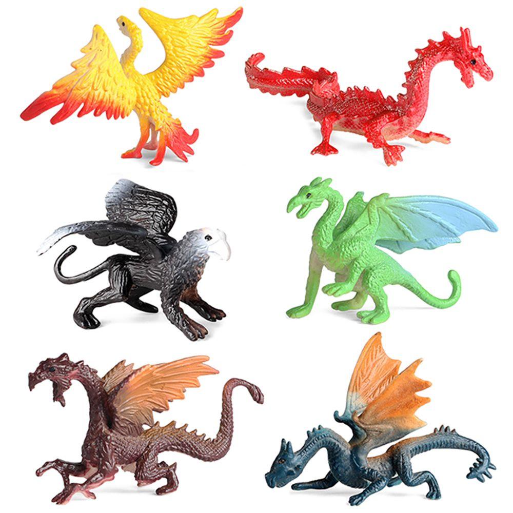 R-flower 6PCS / Set Miniatur Naga / Burung Phoenix / Griffin / Loong / Phoenix Untuk Dekorasi Micro Landscape / Hadiah