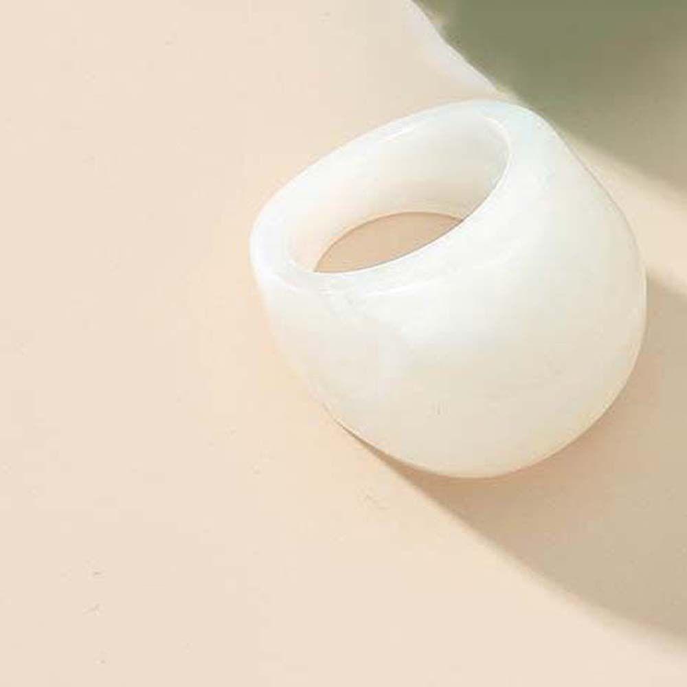 Agustina Wanita Cincin Set Besar Biru Pesta Perhiasan Resin Besar Bulat Geometris Jari Rings