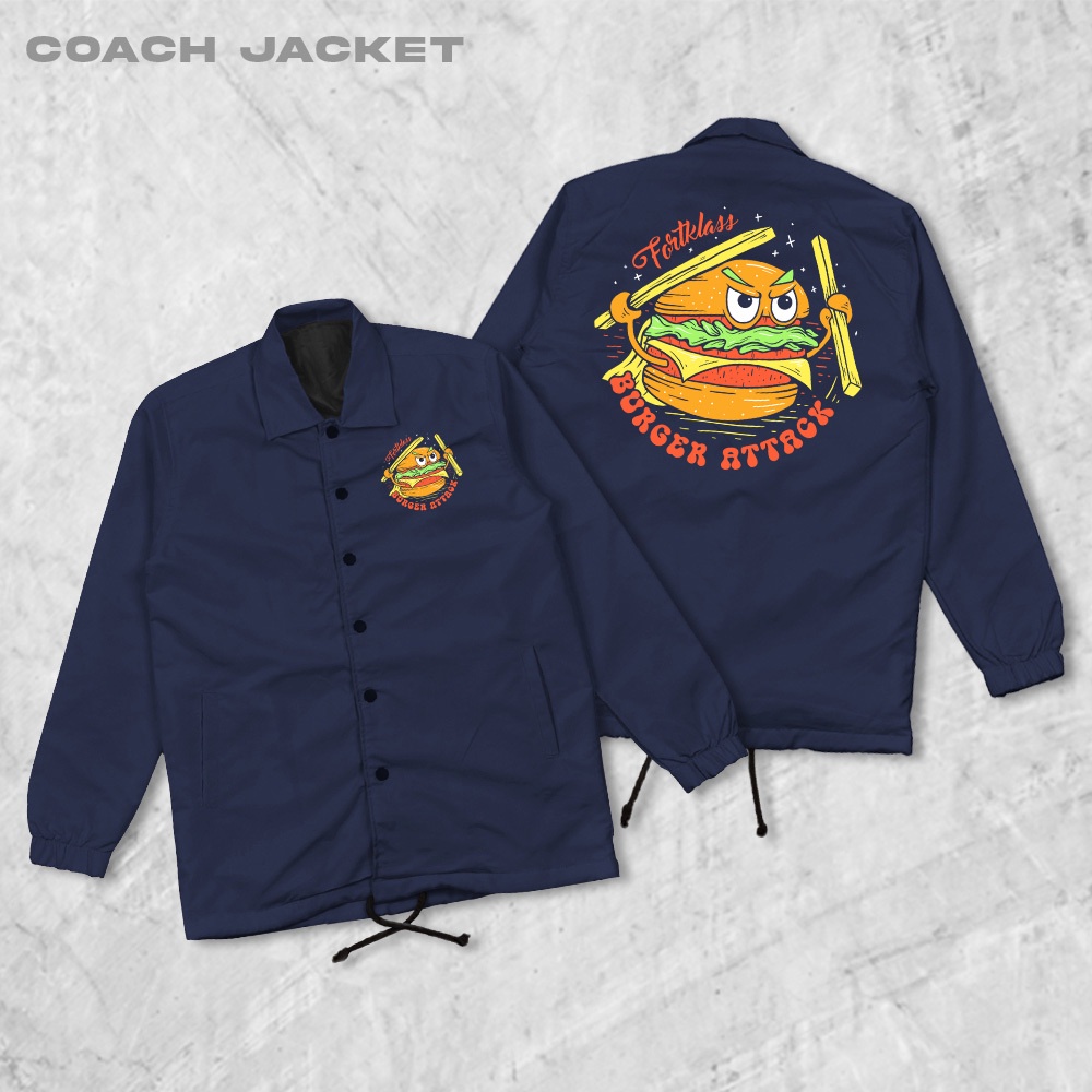 FORTGLASS BURGER Coach Jaket Pria Outwear Unisex Parasut