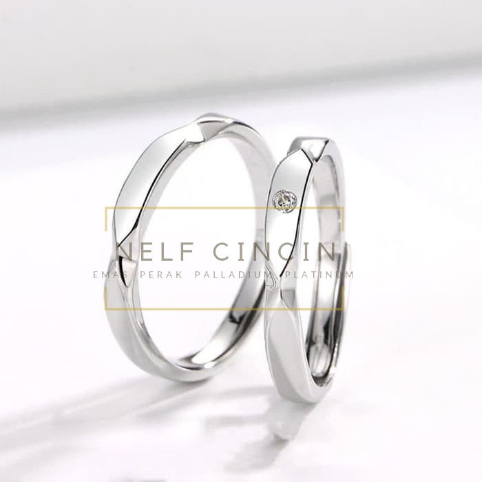 Cincin Kawin Nikah Tunangan Couple Pernikahan Perak 925 Pasangan - 134