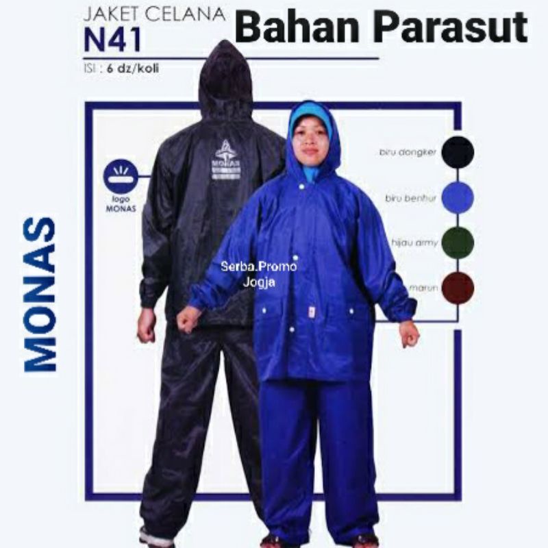 Free Ongkir - Jas Hujan Monas -Jaket Celana Monas Parasut - Jas Hujan Pria/ Wanita - Jas Hujan Kain