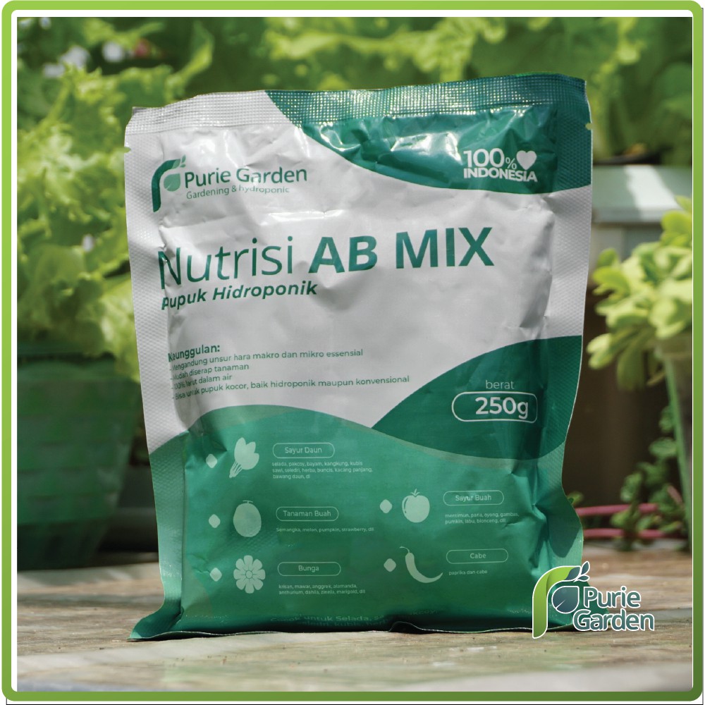 Nutrisi Pupuk Hidroponik AB Mix 250gr 100 Liter (1/2liter Pekat) PG SBY