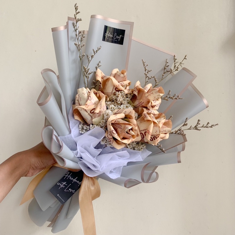 Money Bouquet Rose Buket Uang Mawar Mewah Murah Uang Asli Uang Baru