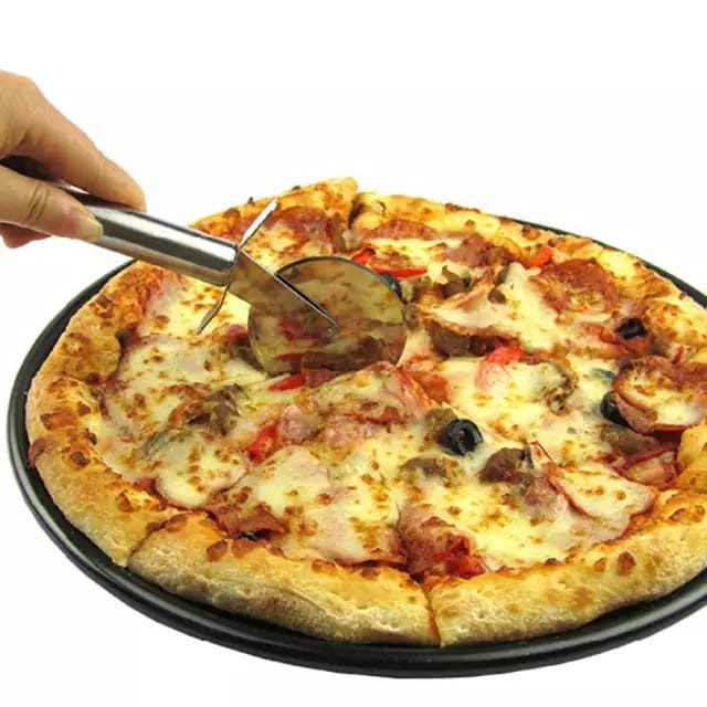 Pisau Cutter Pizza Pisau Pemotong Pizza Bentuk Roda Stainless Steel/ alat pemotong pizza stainless steel