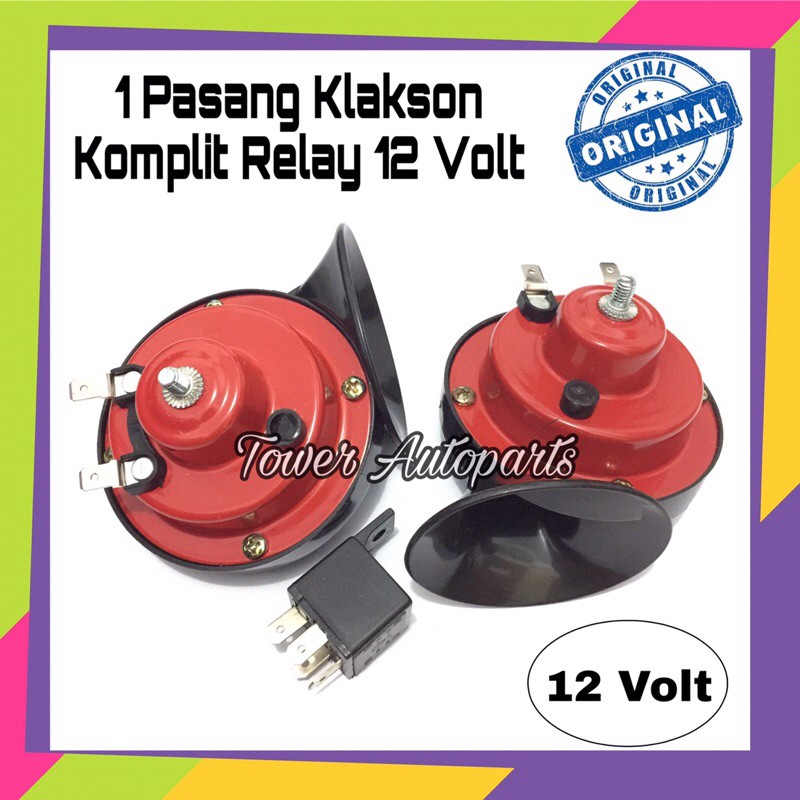 Klakson Keong Untuk Mobil Dan Motor 12 Volt &amp; Truk 24 Volt Kualitas Premium (Sepasang)