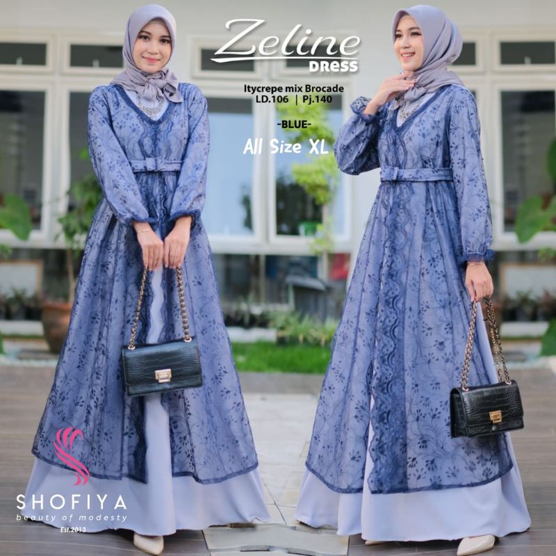 Zeline Dress Gamis Brukat Good Quality