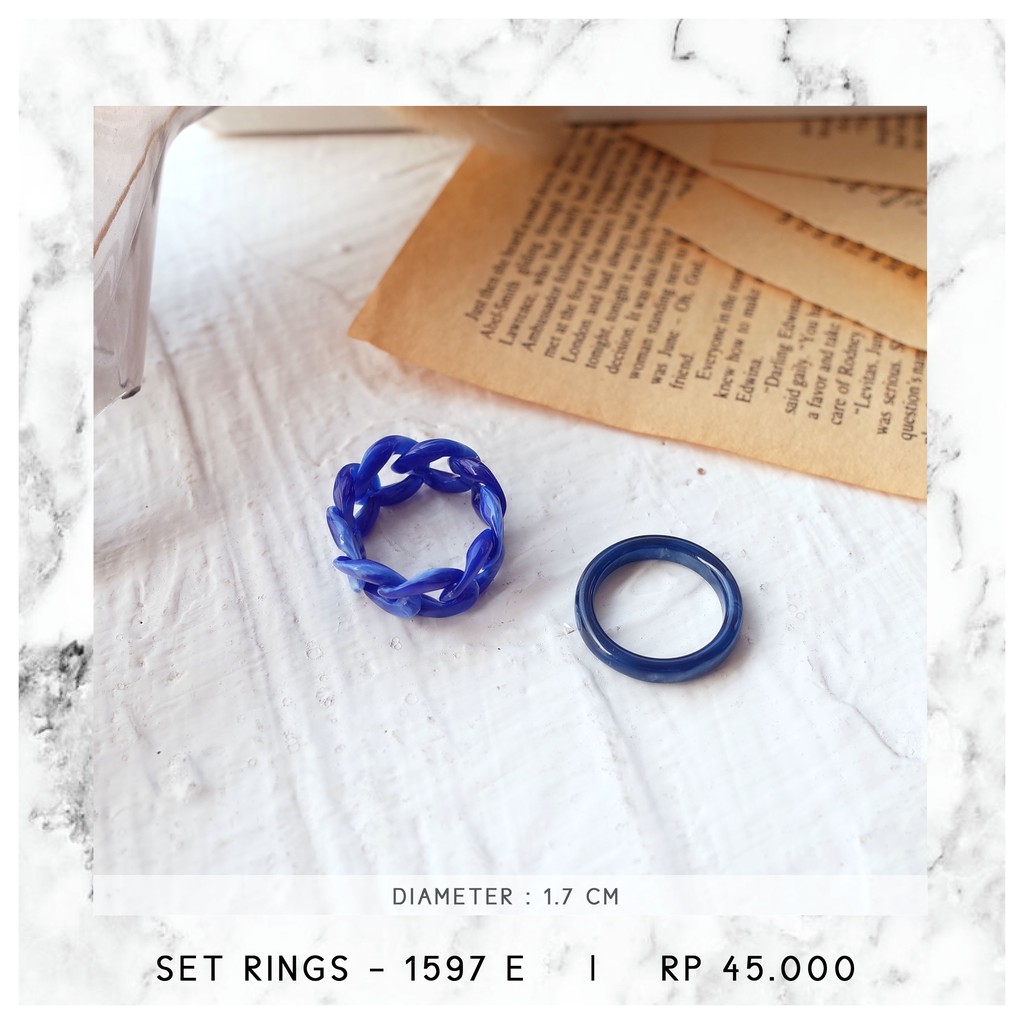 CINCIN SET MARBLE AKRILIK (DIAMETER 1.7 CM) - 1597