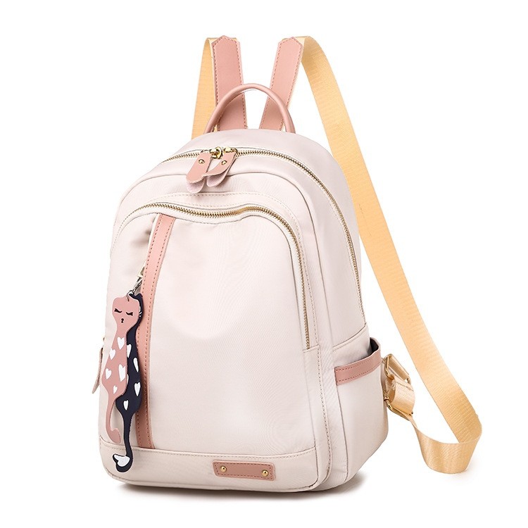 TAS RANSEL WANITA KOREA KREM TA410C3 CHAPADA BACKPACK ANTI AIR GENDONG SEKOLAH KULIAH PREMIUM IMPORT