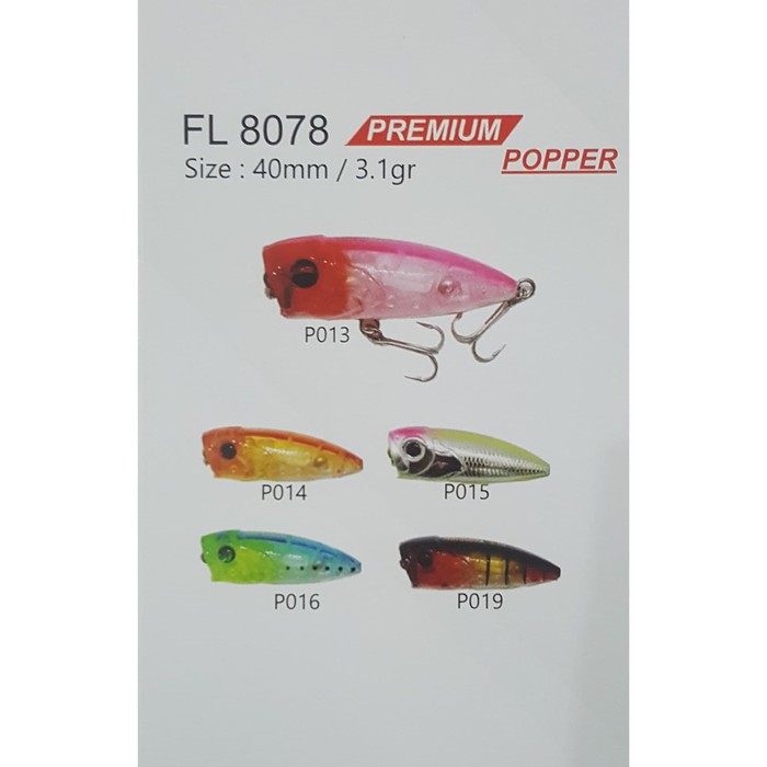 Umpan Hinomiya Premium Hard Lure Popper FL 8078 - 40mm