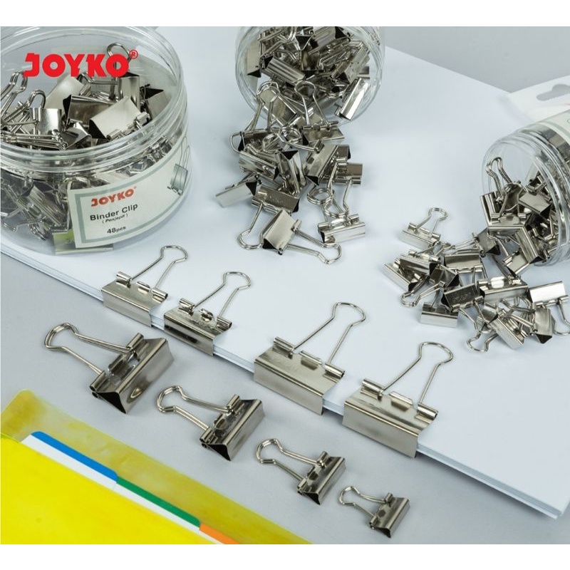 klip kertas binder clip isi 40 pcs warna silver 107sl penjepit kertas
