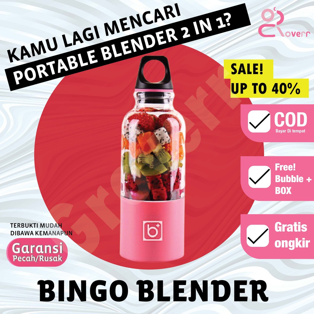 Blender Juicer Mini Capsule Vitamer Portable Alat Jus Buah Sayur Bingo 500mL Cup Electric Chargeable