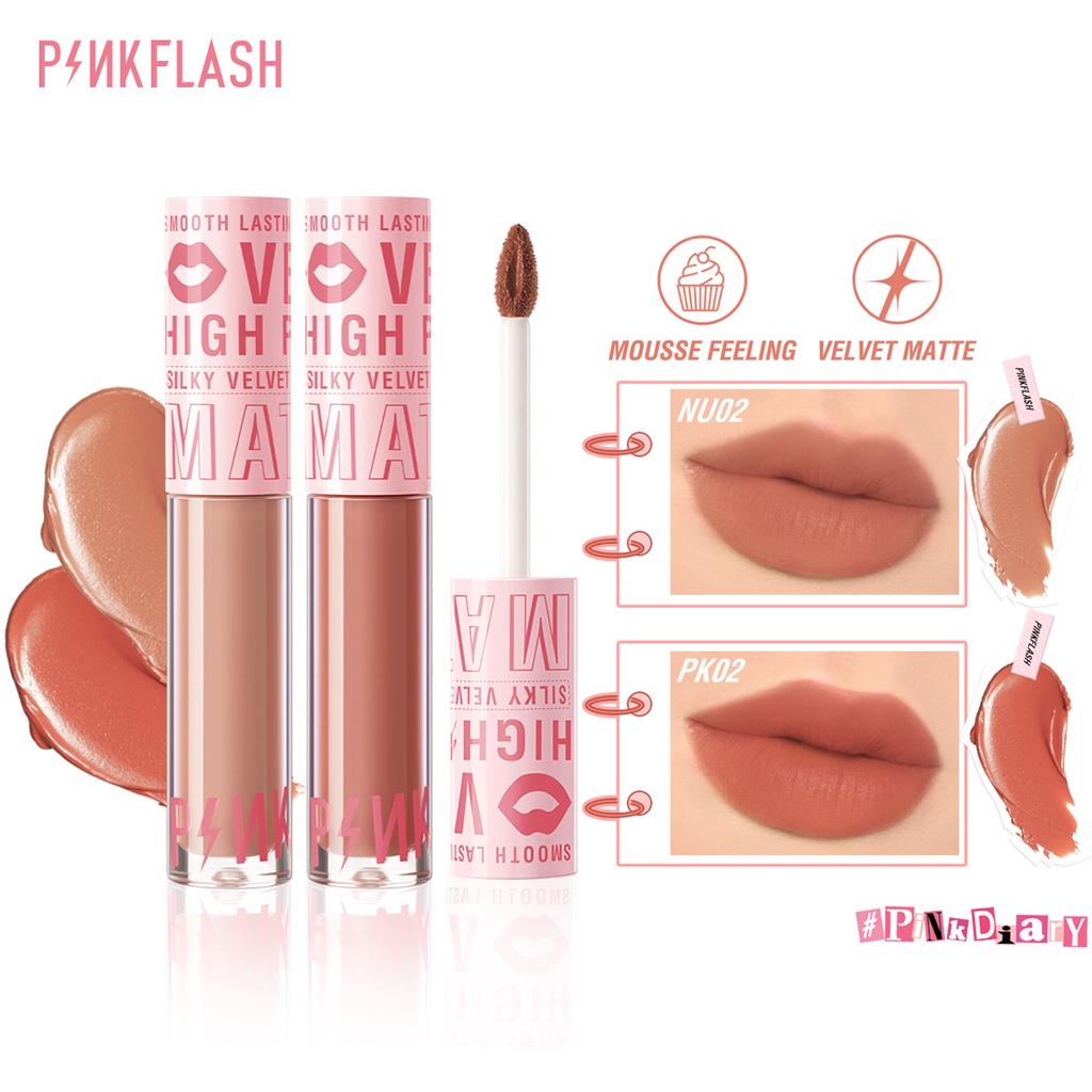 (READY &amp; ORI) Pinkflash Pink Flash Silky Velvet Lip Cream Lipstick PF-L04 lipstick lipstik ombre velvet viral