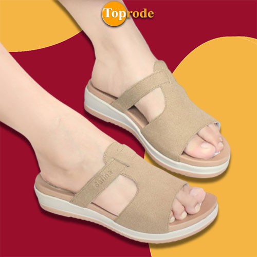 SANDAL WEDGES KEKINIAN CASUAL TALI TERBARU TINGGI SELOP SLOP MURAH SLIP SELIP CEWEK KARET WANITA TS02