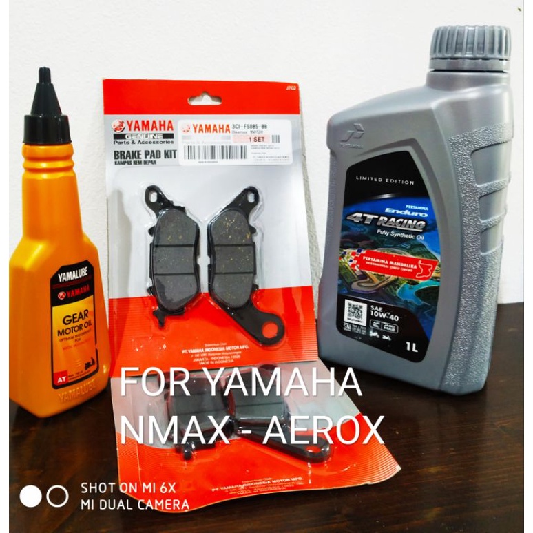 SALE!!! PAKET OLI PERTAMINA ENDURO RACING 1L + YAMALUBE GEAR 140ML X 1 SET BRAKEPAD NMAX