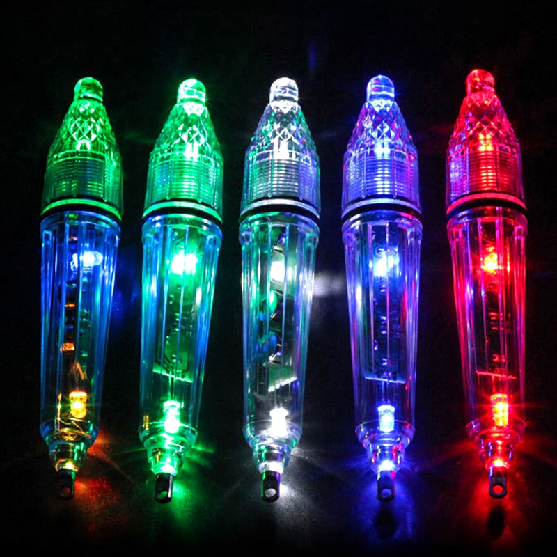 Outdoor 1PCS LED Fishing Lure Night Light Battery Powered Glow Underwater Attracting Fish Lamp Portable