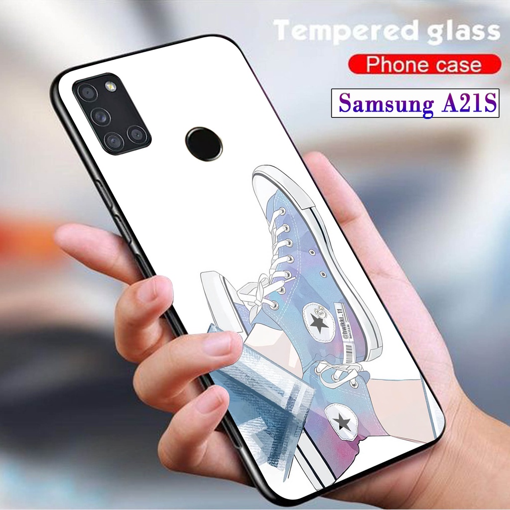 Softcase Glass Kaca SAMSUNG A21S - Case Hp Pelindung Handphone SAMSUNG A21S [ A43 ]