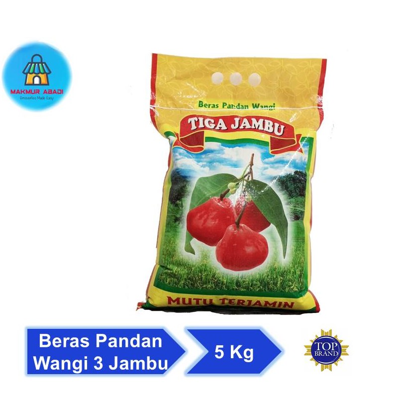 

Beras Tiga Jambu Pandan Wangi Asli kemasan 5 Kg