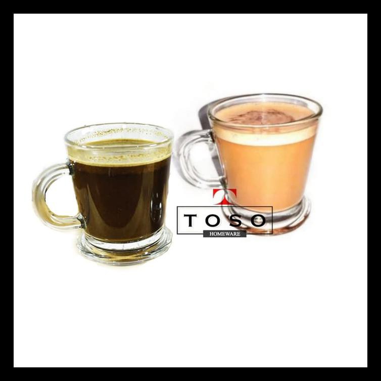 Gelas Kaca Mug Cangkir Kopi Arabica Coffee Cappucino Cup Glass 180Ml Terbaik