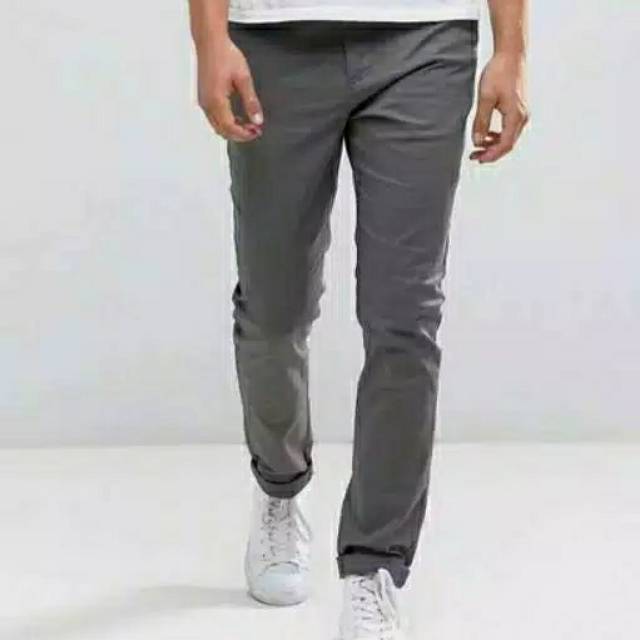 PROMO Celana Chino Pria size 27 - 36 Bahan katun twill | Celana Chino streach Cowok