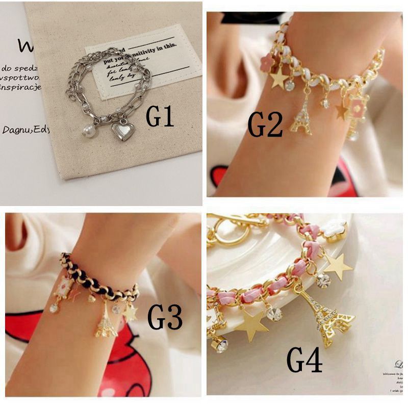 Gelang Titanium Permata Anti Karat Fashion Korea-G