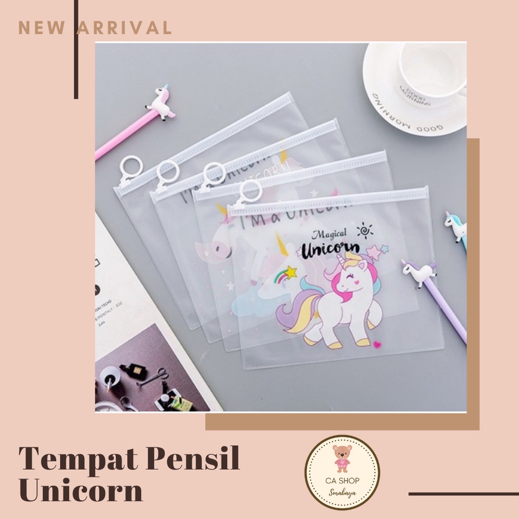 

[ READY SAMARINDA ] Tempat Pensil Transparan Unicorn | Plastik Ziplock Karakter | Pouch Ziplock Lucu