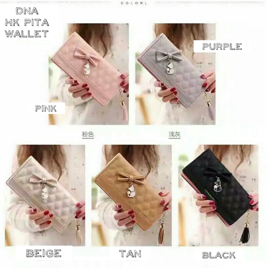 A1 Promo Dompet Wanita Lucu Elegan Bahan Taiga Ukuran 19x9 Warna Ungu | MORYMONY DOMPET NONAME