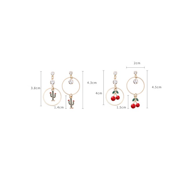 LRC Anting Tusuk Fashion Gold S925 Silver Needle Fruit Earrings F69740