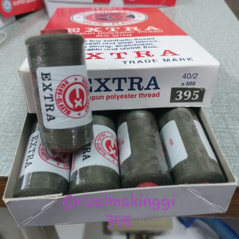 benang jahit extra hijau tua (395) 500 yards
