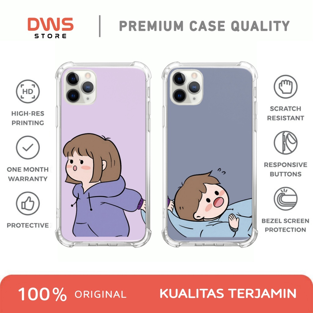 [A166] Case Couple Lucu Oppo Vivo Samsung Realme Iphone Redmi Note 4 5 6 7 8 9 10 Plus X XR 11 12 13