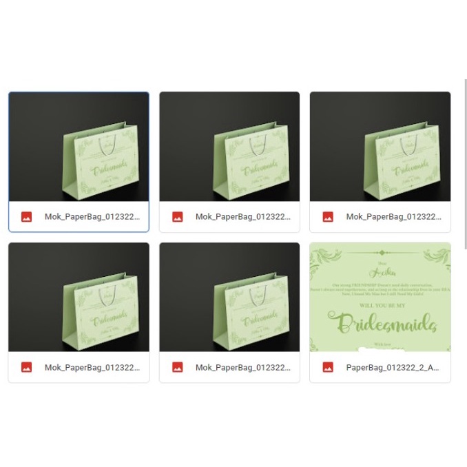 Jual JASA DESAIN MOCKUP SHOPPING PAPER BAG / BRIDESMAIDS PAPER BAG