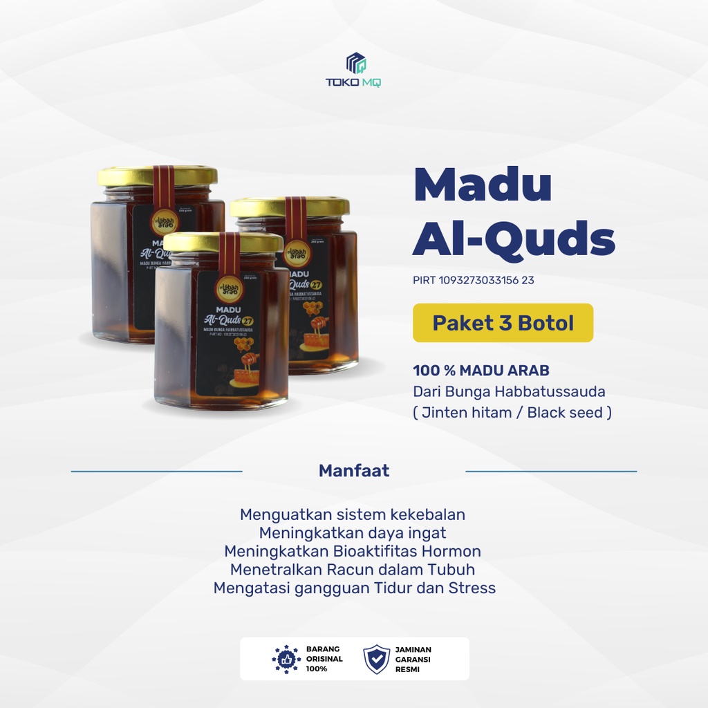 

100% ORIGINAL -Paket 3 Botol Madu Al Quds