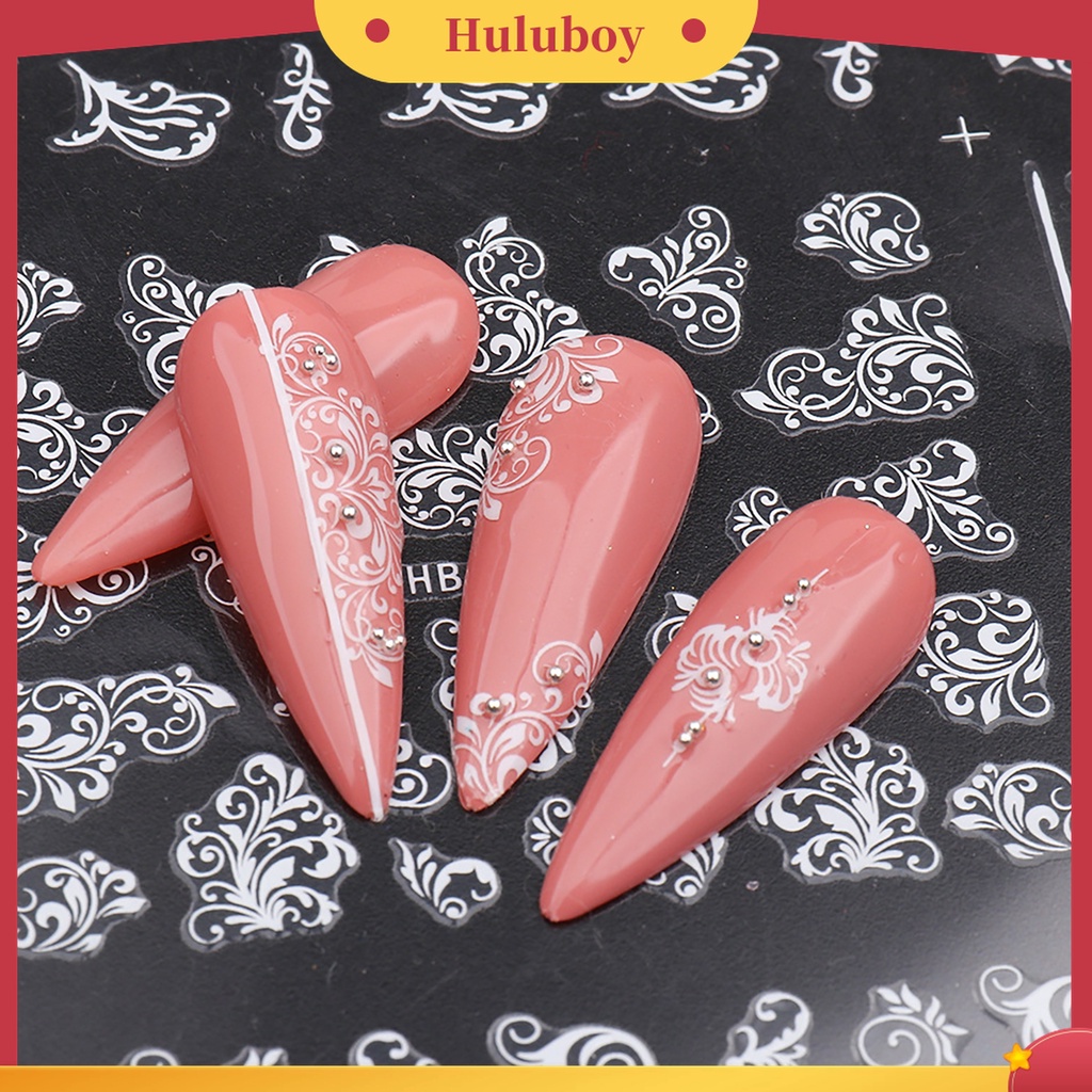 Huluboy Huluboy♡ Stiker Kuku Efek 3D Warna Emas Untuk Manicure