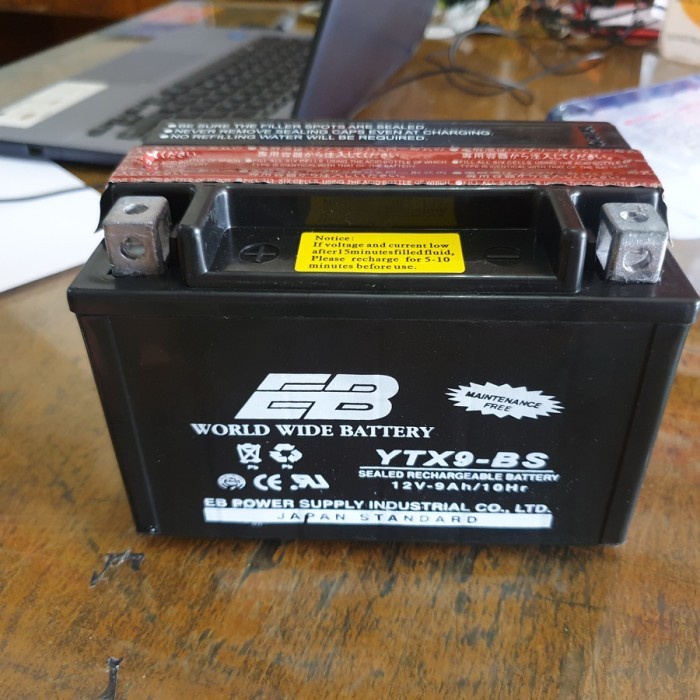 Aki Motor Kawasaki ESTRELLA YTX9 Aki Kering Kapasitas 9 Ah 9 ampere