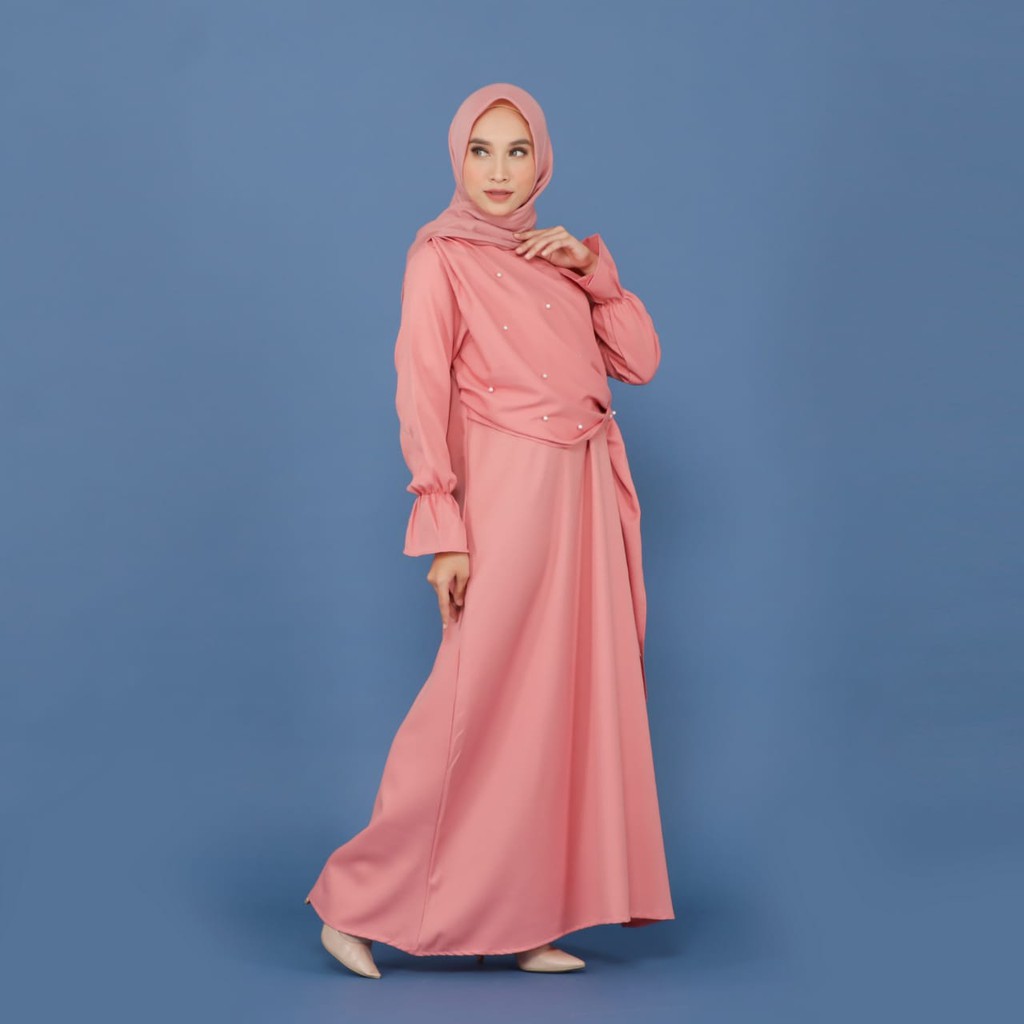 TokoMilkan - Dress Wanita Dewasa Muslim MUTIARA Bahan Moscrepe