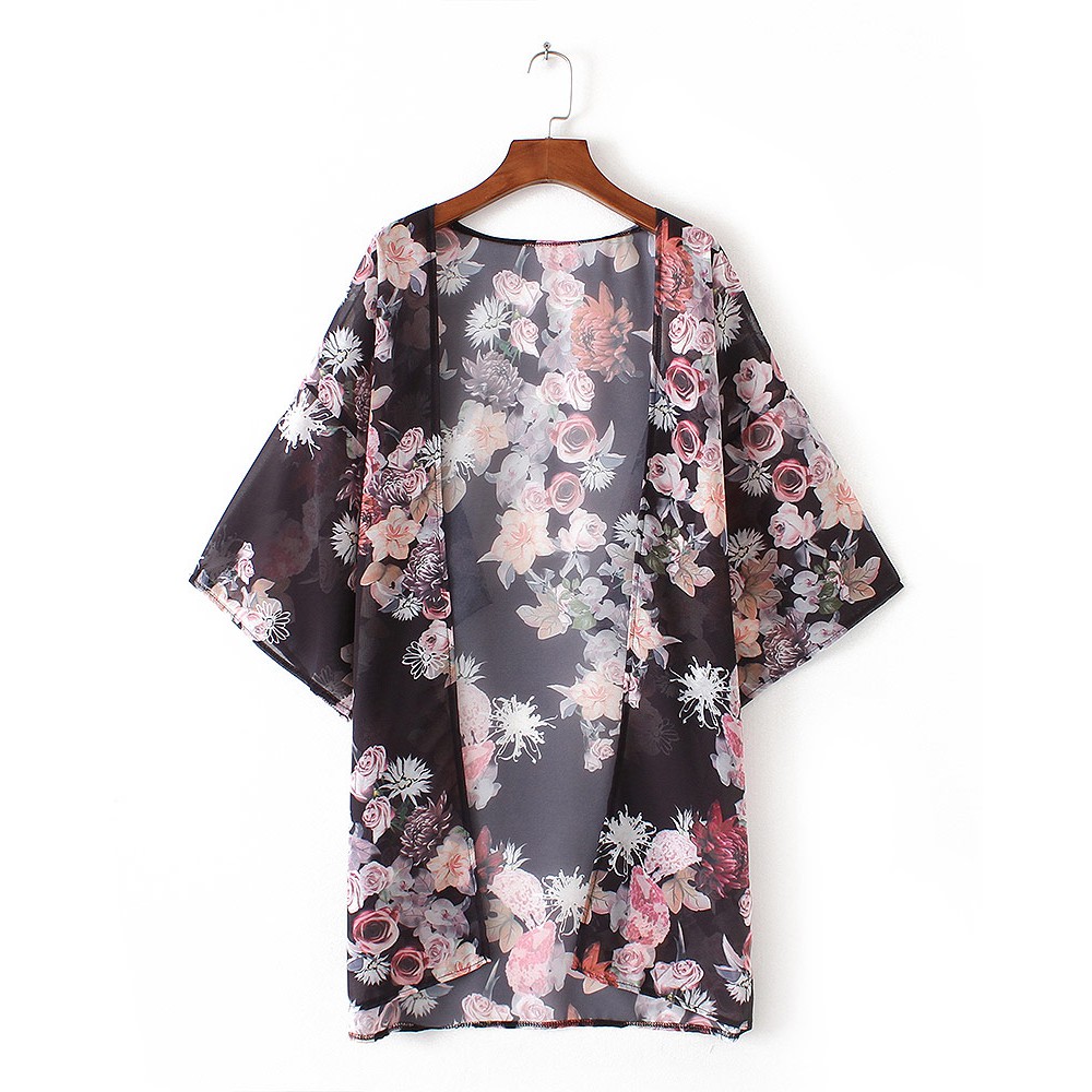 Fashion Wanita Cardigan Pantai  Bahan Sifon Tipis Model 