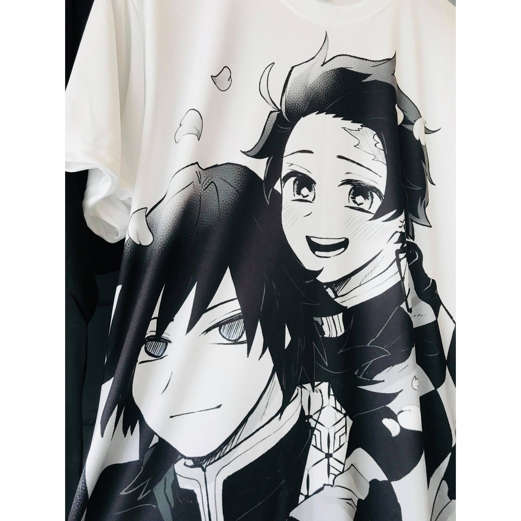 Kaos Tanjiro X Giyuu Black White Dryfit