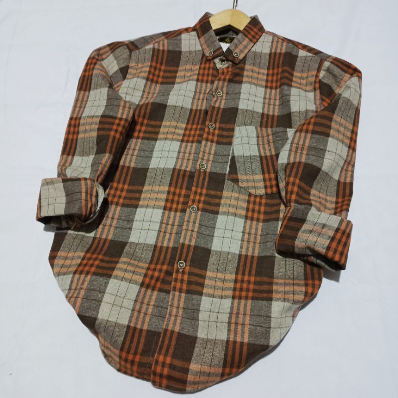 Kemeja flanel pria unisek flanel wanita panjang kotak-kotak kualitas impor bisa pilih motif-Flanel top