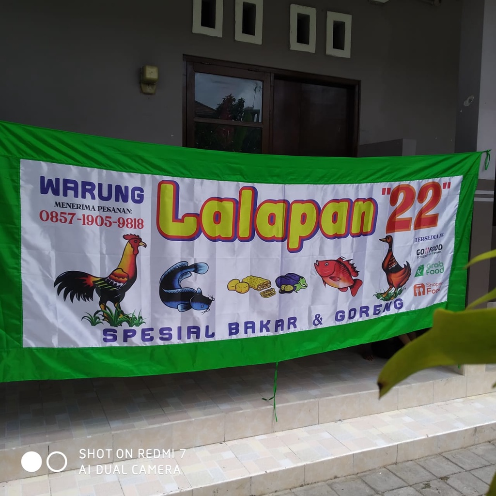 SPANDUK MURAH BAHAN KAIN UNTUK KEDAI LALAPAN 4M