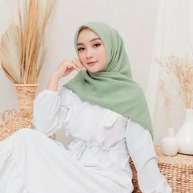 Hijab Square Premium | 60 Warna | size 115x115 | OLIVE | hijab segiempat
