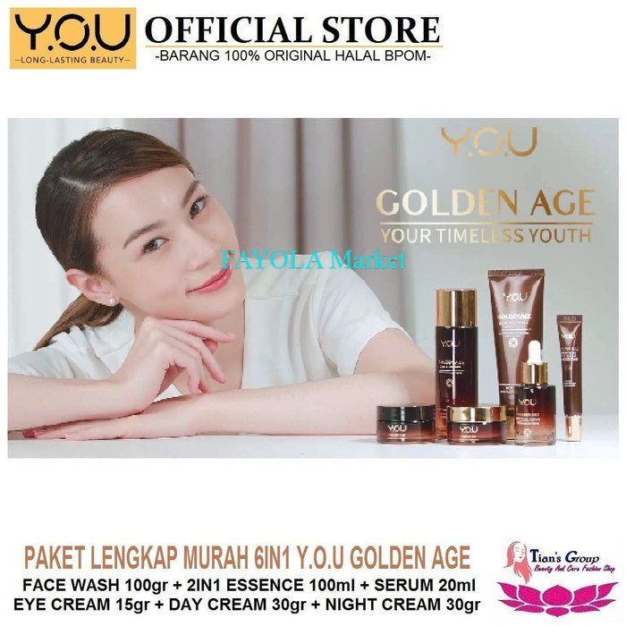 YOU Golden Age Series Paket Murah Perawatan Wajah Skincare 6in1 Original Asli BPOM