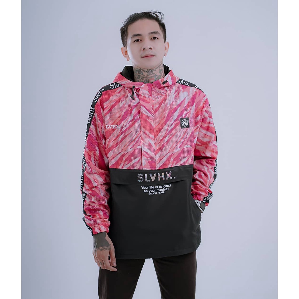 Jaket Parasut Cagoule Waterproof  Winbreaker Full Print Abstrak SLVHX Original